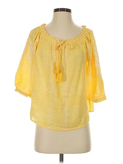 Pre-owned Monsoon 3/4 Sleeve Blouse In Yellow