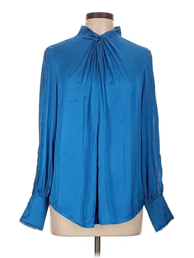 Pre-owned Monsoon Long Sleeve Blouse In Blue