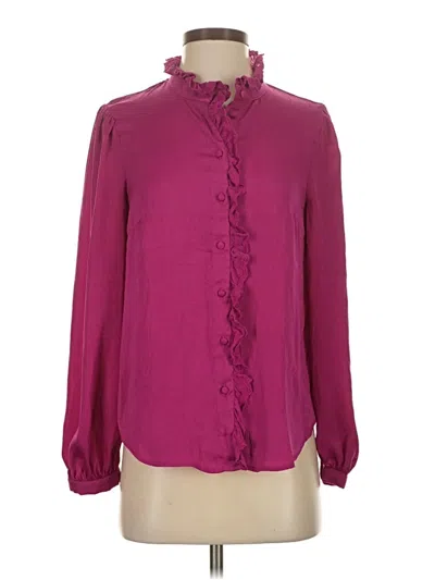 Pre-owned Monsoon Long Sleeve Blouse In Burgundy