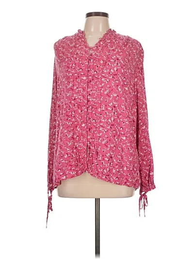 Pre-owned Monsoon Long Sleeve Blouse In Pink
