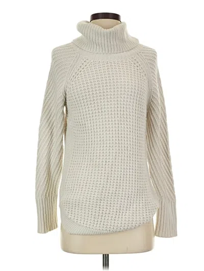 Pre-owned Monsoon Long Sleeve Top Ivory Turtleneck Tops