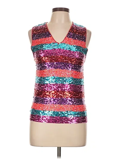 Pre-owned Monsoon Sleeveless Silk Top Pink Plunge Neckline Tops