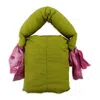 Monster Coat Club Mini Puffer Nylon Green Handbag In Multi