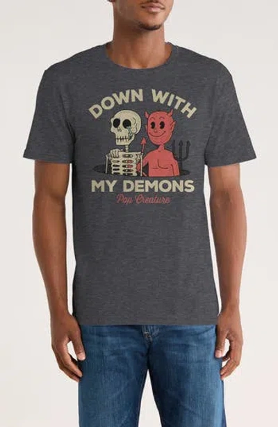 Monster Digital Down With My Demons Graphic T-shirt In Gray