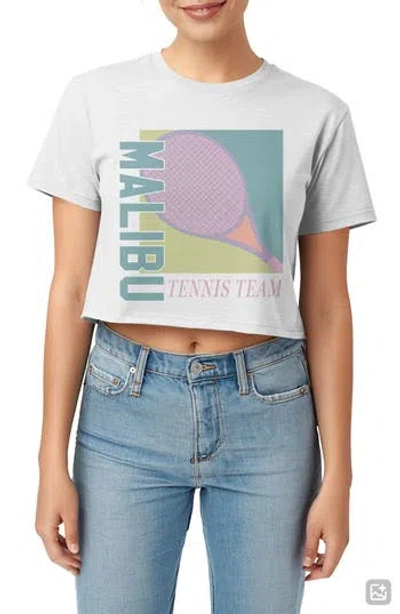 Monster Digital Malibu Tennis Team Graphic Cropped T-shirt In Bright White