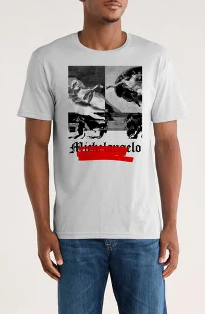 Monster Digital Michelangelo Negative Graphic T-shirt In Gray