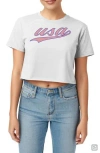 Monster Digital Usa Script Red Graphic Tee In Bright White