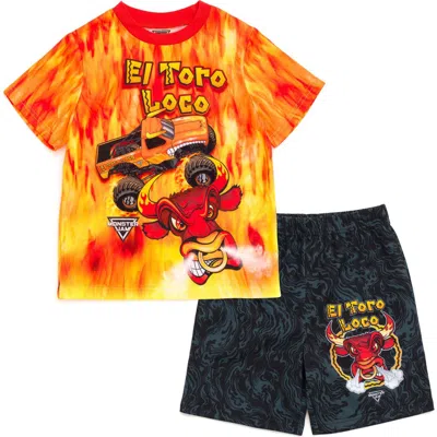 Monster Jam Kids'  2-piece Pajama Tee And Shorts Set In Animal Print