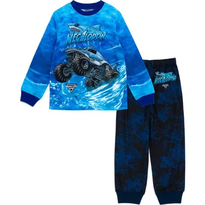 Monster Jam Kids'  2-piece Pajama Top And Pants Set In Blue