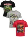 Monster Jam Kids'  3-pack Short Sleeve T-shirts In Multi