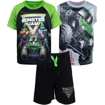 Monster Jam Kids'  3pc Tank Top, Tee & Shorts Set In Multi
