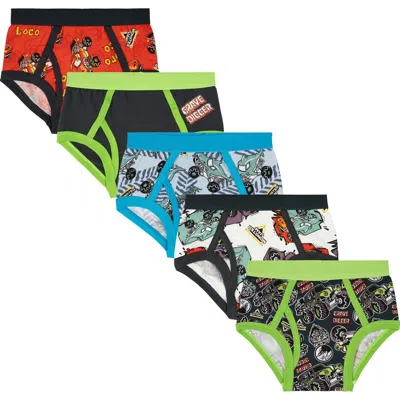 Monster Jam Kids'  5-pack Anti Chafing Briefs In Multi