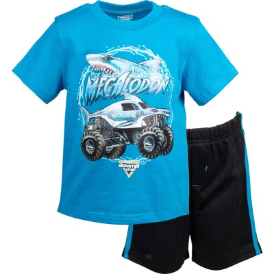 Monster Jam Kids'  Athletic 2-piece T-shirt And Shorts Set In Blue