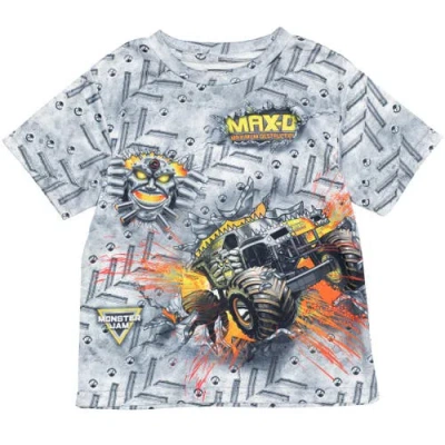 Monster Jam Babies'  Athletic Jersey Graphic T-shirt In Gray