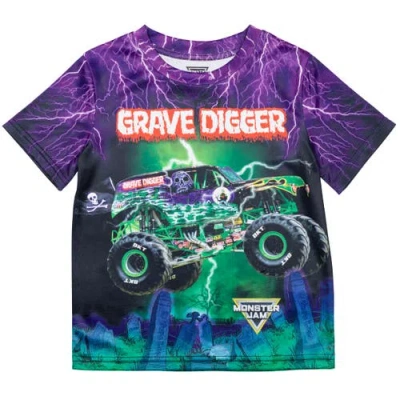 Monster Jam Babies'  Athletic Jersey Graphic T-shirt In Purple