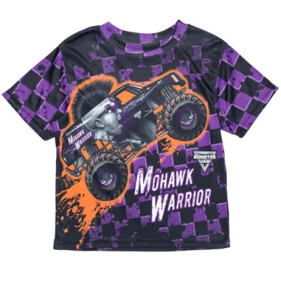 Monster Jam Babies'  Athletic Jersey Graphic T-shirt In Purple