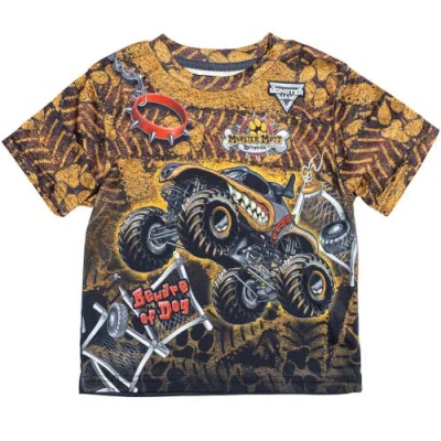 Monster Jam Babies'  Athletic Jersey Graphic T-shirt In Yellow