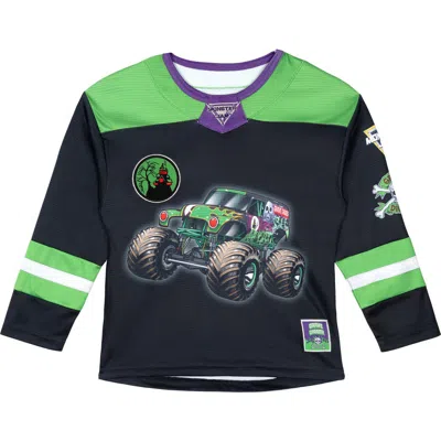 Monster Jam Babies'  Athletic Long Sleeve Hockey Jersey Shirt In Green