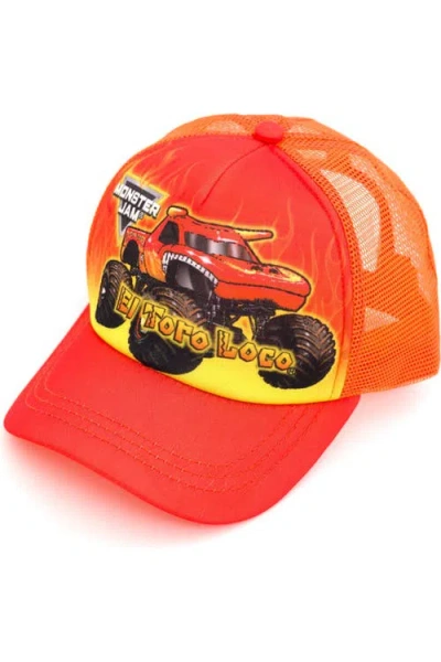 Monster Jam Kids'  Boys' Strapback Baseball Cap In Orange