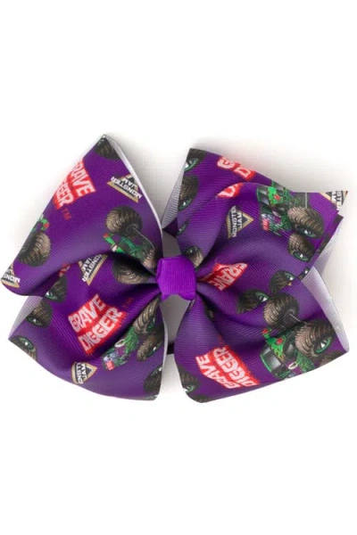 Monster Jam Babies'  Elastic Hair Tie Bow In Purple