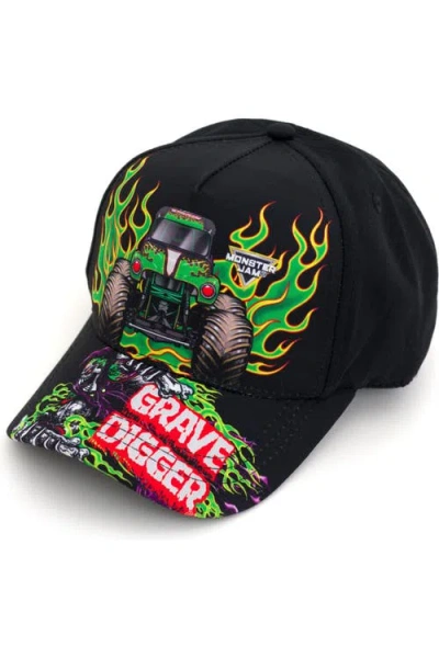 Monster Jam Kids'  Grave Digger Baseball Cap In Black