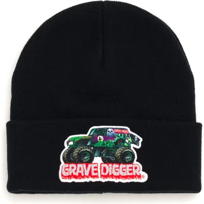 Monster Jam Kids'  Grave Digger Beanie In Black