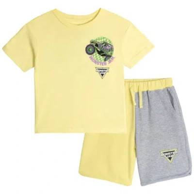 Monster Jam Kids'  Grave Digger Boys' 2-piece T-shirt And Shorts Set In Yellow