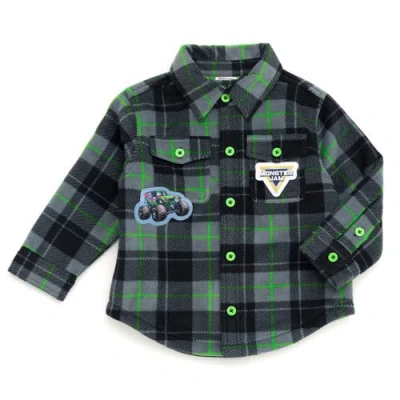 Monster Jam Kids'  Grave Digger Button Front Shacket In Multi