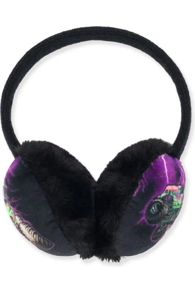 Monster Jam Kids'  Grave Digger Fleece Earmuffs In Black