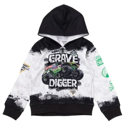 Monster Jam Kids'  Grave Digger Fleece Zip-up Hoodie In Multi