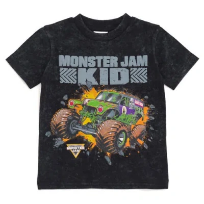 Monster Jam Kids'  Grave Digger Short Sleeve Tee In Black