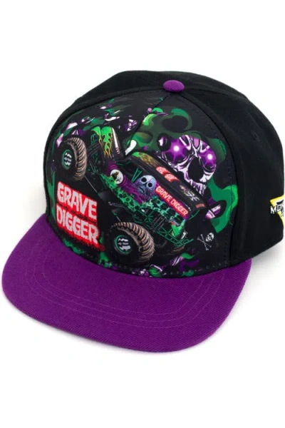 Monster Jam Kids'  Grave Digger Strapback Baseball Cap In Black