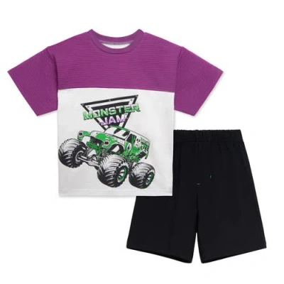 Monster Jam Kids'  Grave Digger T-shirt & Mesh Shorts Set In Multi