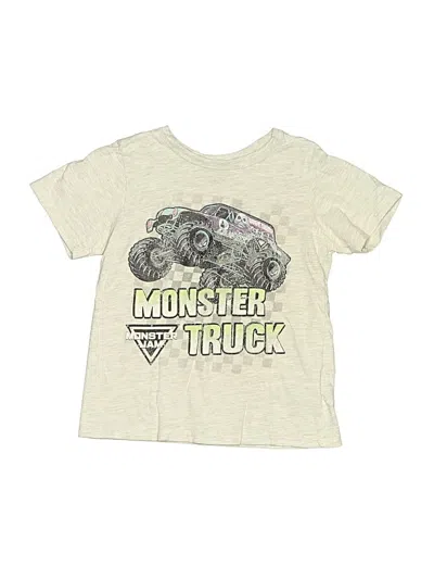 Pre-owned Monster Jam Kids' Short Sleeve T-shirt In White