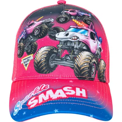 Monster Jam Kids'  Sparkle Smash Girls' Strapback Baseball Cap In Pink