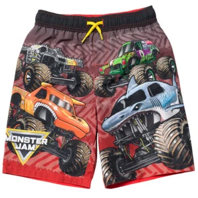Monster Jam Kids'  Swimwear Swim Trunks In Multi