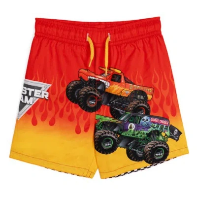 Monster Jam Kids'  Swimwear Swim Trunks In Red