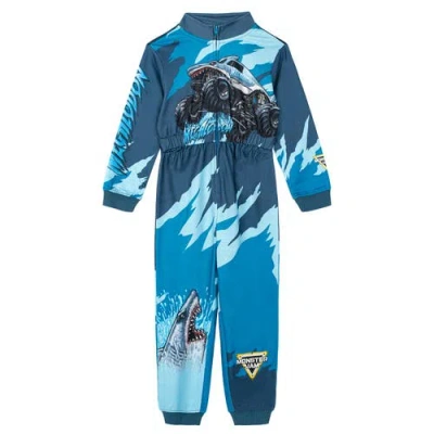 Monster Jam Kids'  Zip-up Coverall In Blue