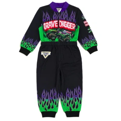 Monster Jam Kids'  Zip-up Coverall In Blue