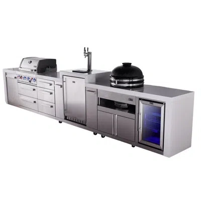 Mont Alpi 4-burner 188" Deluxe Stainless Steel Island Modular Outdoor Kitchen Island Bbq Gas Grill + Infrared 