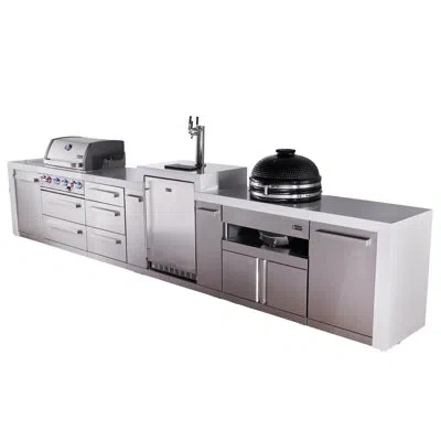 Mont Alpi 4-burner 188" Deluxe Stainless Steel Island Modular Outdoor Kitchen Island Bbq Gas Grill With Infrar