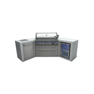 Mont Alpi 805 6-burner 115000 Btu Mai805-d45fc U-shaped Stainless Steel Deluxe Modular Outdoor Kitchen Bbq Isl