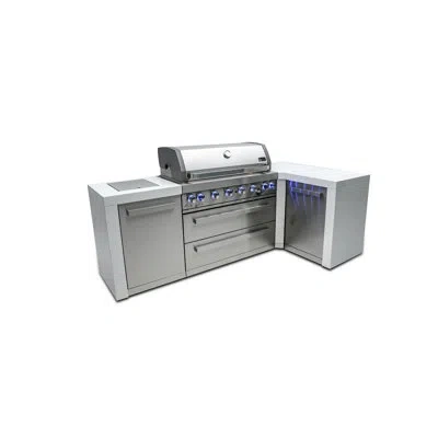 Mont Alpi 805 6-burner 115000 Btu Mai805-d90 L-shaped Stainless Steel Deluxe Modular Outdoor Kitchen Bbq Islan