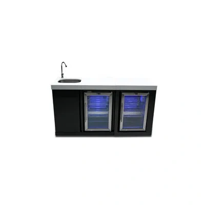 Mont Alpi Bar Series Ma-bevbssfc Modular Black Stainless Steel Double Outdoor Rated Refrigerator Wine Cooler B