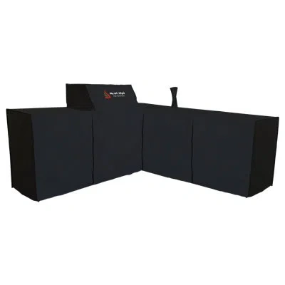 Mont Alpi Durable Weather Resistant Cover For 400 Island With 90 Degree Corner And Beverage Center In Black