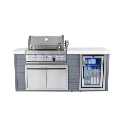 Mont Alpi Ma400-aw Artwood Series High Density Polyethylene 4-burner 63000 Btu Propane Natural Gas Stainless S In Gray