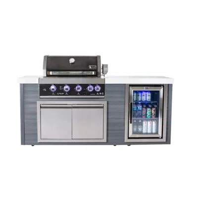 Mont Alpi Ma400-awbss Artwood Series High Density Polyethylene 4-burner 63000 Btu Propane Natural Gas Black St In Gray
