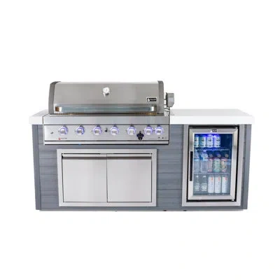 Mont Alpi Ma805-aw Artwood Series High Density Polyethylene 6-burner 87000 Btu Propane Natural Gas Stainless S In Gray