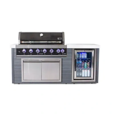 Mont Alpi Ma805-awbss Artwood Series High Density Polyethylene 6-burner 87000 Btu Propane Natural Gas Black St In Gray