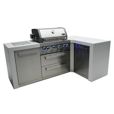 Mont Alpi Mai400-d90 32-inch 4-burner 78000 Btu 90 Degree Deluxe Corner Stainless Steel Gas Outdoor Kitchen Ba